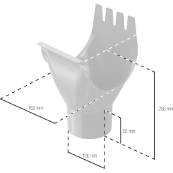 BRYZA STAL Lej spustowy 150 / 100 mm grafit