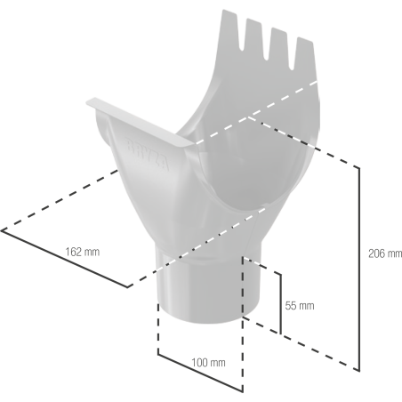 BRYZA STAL Lej spustowy 150 / 100 mm grafit