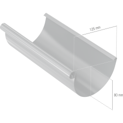 BRYZA STAL Rynna dachowa 125 mm / 3 m ocynk