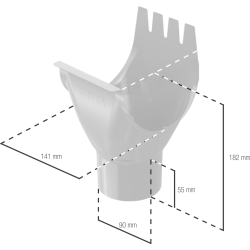BRYZA STAL Lej spustowy 125 / 90 mm grafit