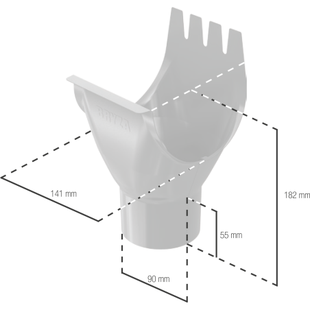 BRYZA STAL Lej spustowy 125 / 90 mm grafit