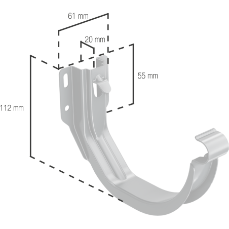 BRYZA STAL Hák žlabu římsový/čelní 125 mm cihlový