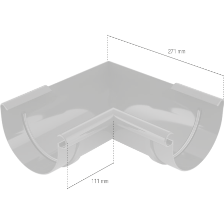 BRYZA PVC vnitřní roh 90°  150 mm hnědá (RAL 8017)