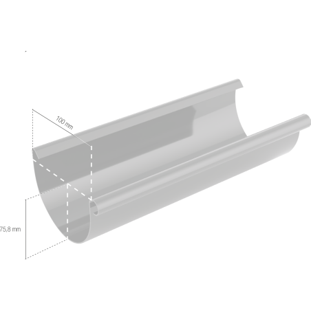 BRYZA PVC žlab 100 mm hnědá (RAL 8017) délka 4 m
