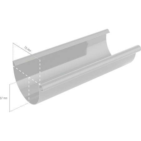 BRYZA PVC žlab 75 mm hnědá (RAL 8017) délka 3 m