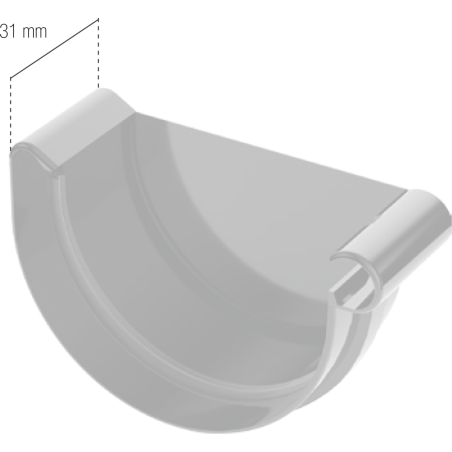 BRYZA PVC koncovka žlabu pravá 75 mm hnědá (RAL 8017)