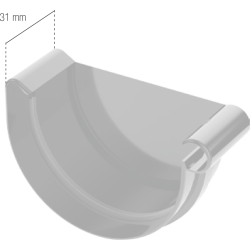 BRYZA PVC koncovka žlabu levá 75 mm hnědá (RAL 8017)