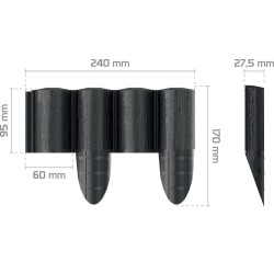 Zahradní palisáda ECO 2,4 m antracit