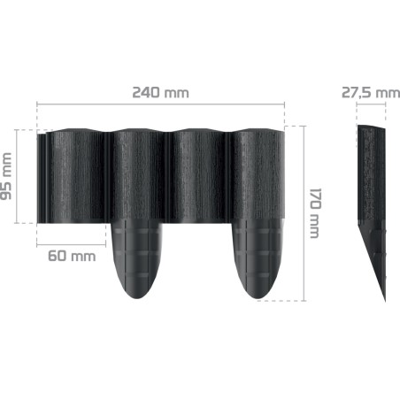 Zahradní palisáda ECO 2,4 m antracit